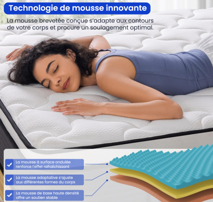 Matelas hybride à mémoire de forme – Confo premium